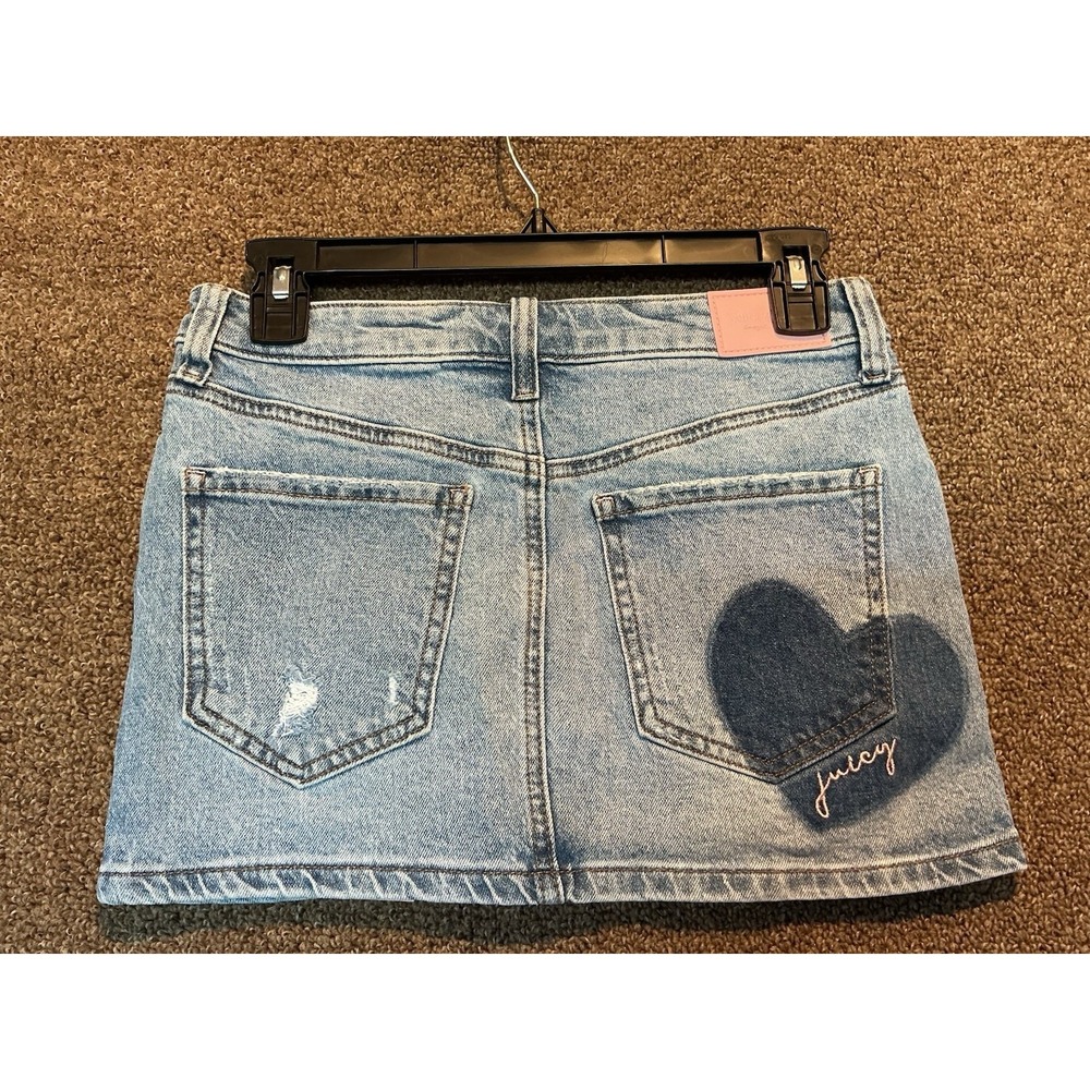 Juicy‎ Couture Micro Mini Skirt Denim New With Tags 0 Women Distressed Y2K